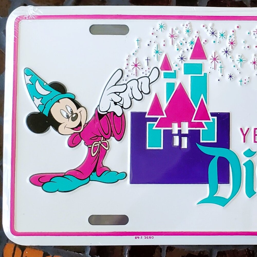 Disneyland 35 Years of Magic License Plate Cover Mickey Mouse Sorcerer Fantasia